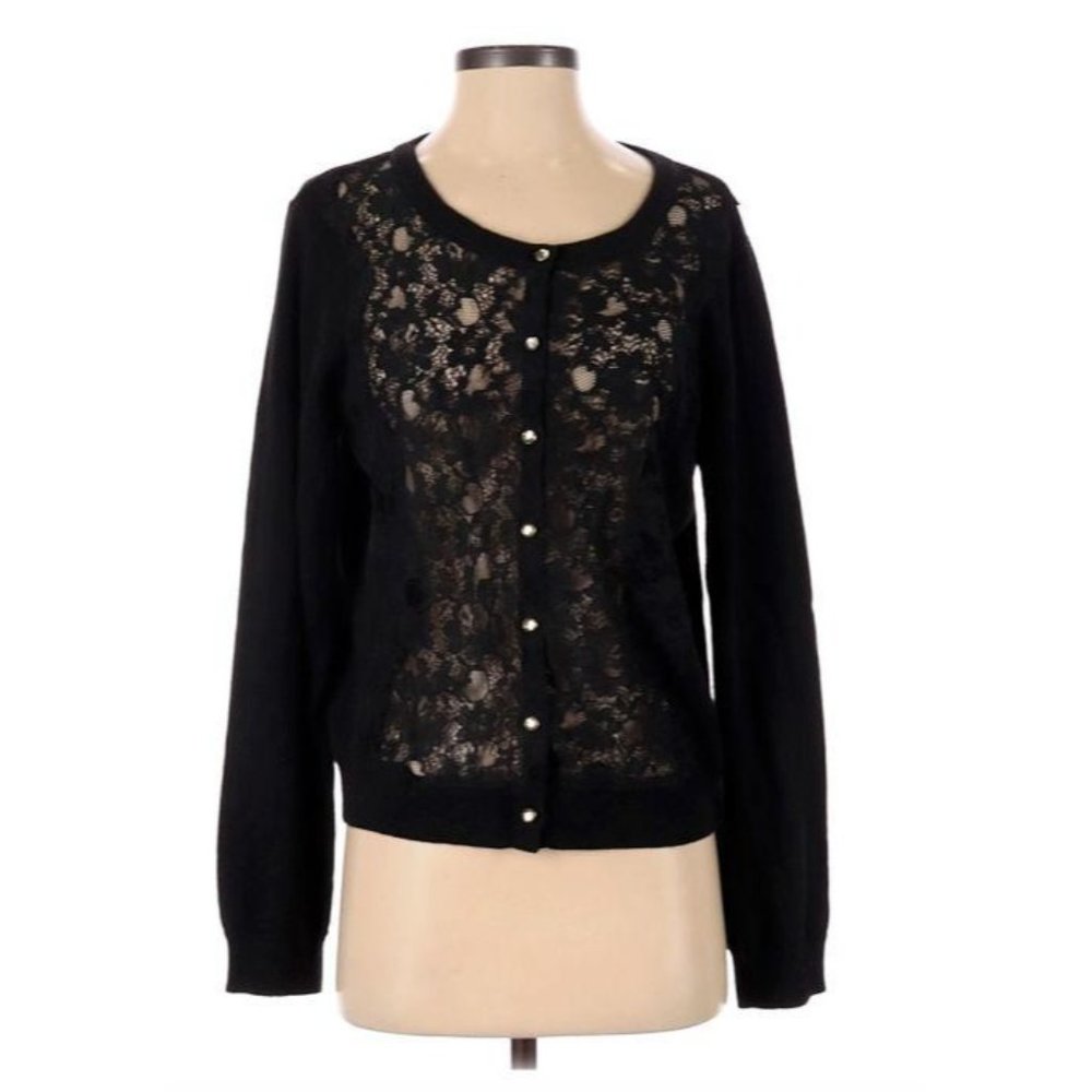 J.Jill Black Alpaca Blend Button Up Cardigan L - Picture 1 of 2